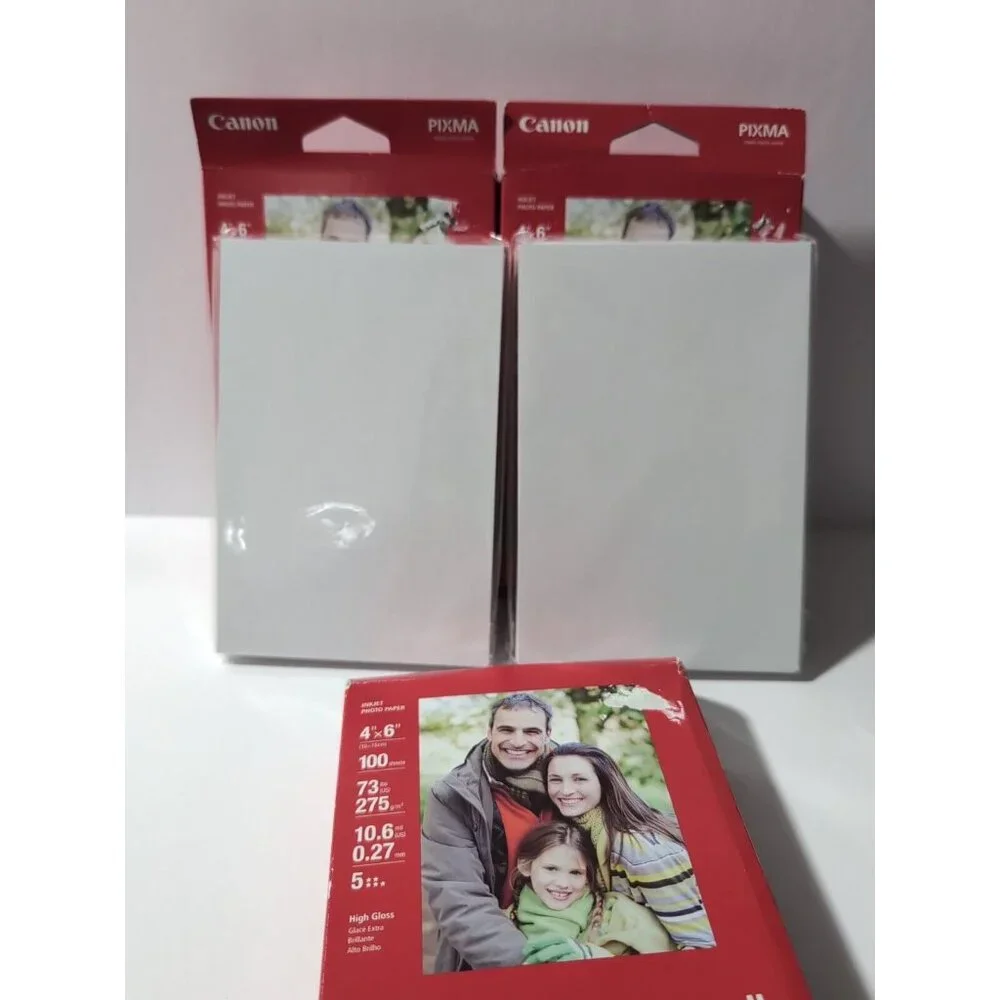 Lot Of 3 Canon PP-201 Photo Paper Plus Glossy II, 4x6 inch - 100 Sheets Sealed